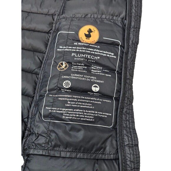 Save The Duck Womens 1/S Ultra Light Jacket Hooded Puffer Coat Plumtech Navy - Picture 5 of 16